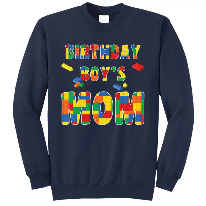 Womens Building Block Mom Of Birthday Boy Sweatshirt