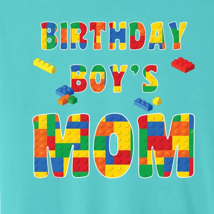 Womens Building Block Mom Of Birthday Boy ChromaSoft Performance T-Shirt