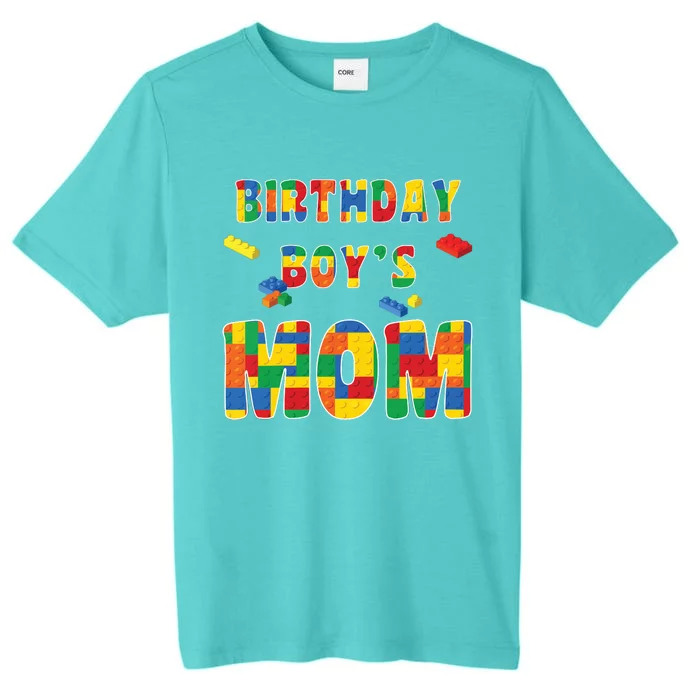 Womens Building Block Mom Of Birthday Boy ChromaSoft Performance T-Shirt