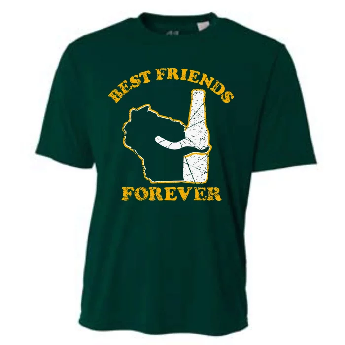 Wisconsin & Beer Best Friends Forever Cooling Performance Crew T-Shirt