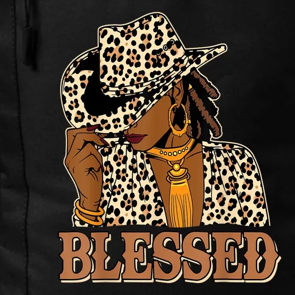 Woman Blessed Black Cowgirl Western Leopard Swag African Christian Gift Daily Commute Backpack