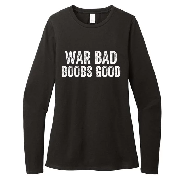 War Bad Boobs Good Vintage Womens CVC Long Sleeve Shirt