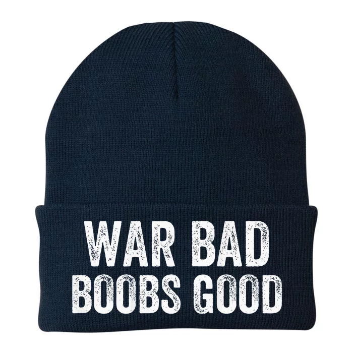 War Bad Boobs Good Vintage Knit Cap Winter Beanie