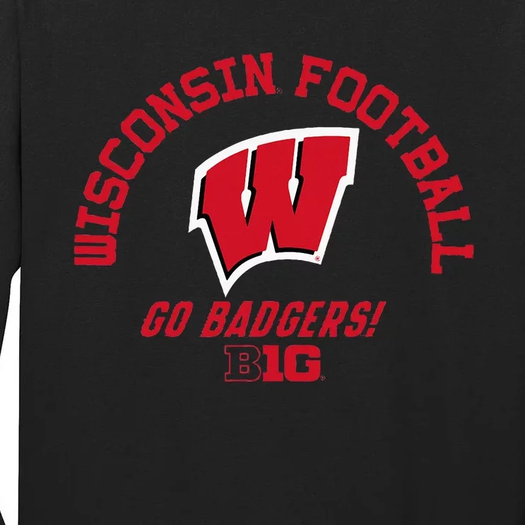 W.I.S.C.O.N.S.I.N Badgers Big 10 Football Tall Long Sleeve T-Shirt