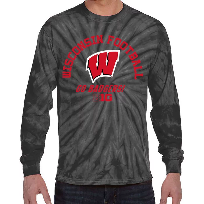 W.I.S.C.O.N.S.I.N Badgers Big 10 Football Tie-Dye Long Sleeve Shirt