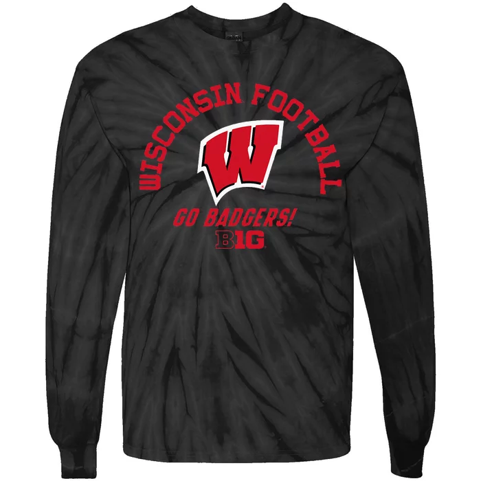 W.I.S.C.O.N.S.I.N Badgers Big 10 Football Tie-Dye Long Sleeve Shirt