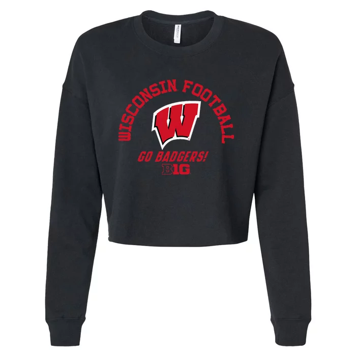 W.I.S.C.O.N.S.I.N Badgers Big 10 Football Cropped Pullover Crew