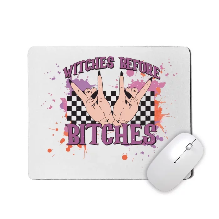 Witches Before B1tches Funny Adult Halloween Mousepad