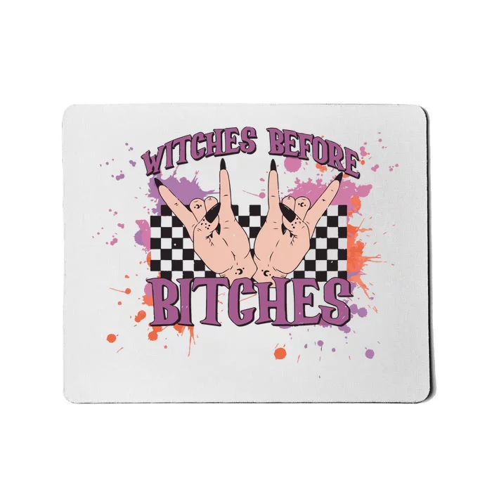 Witches Before B1tches Funny Adult Halloween Mousepad