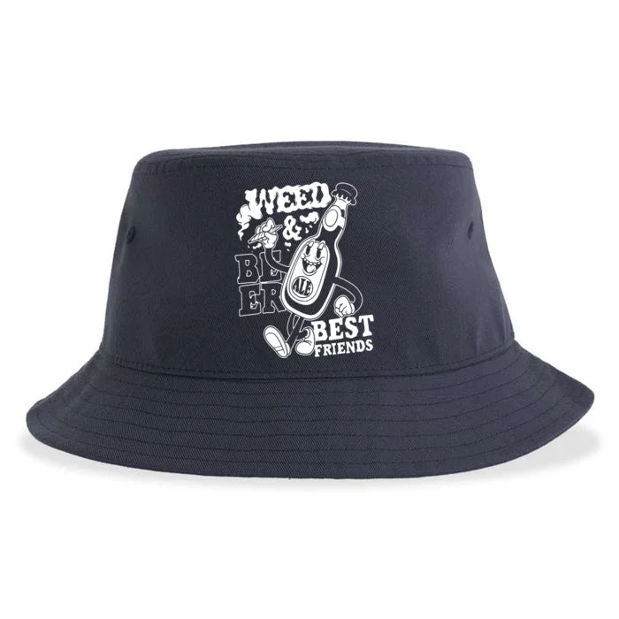 Weed & Beer Best Friends Sustainable Bucket Hat