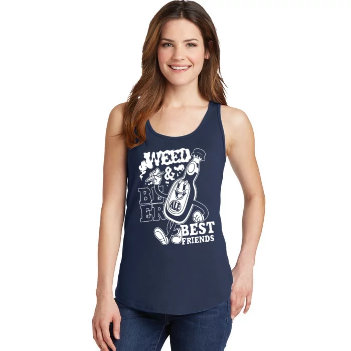 Weed & Beer Best Friends Ladies Essential Tank