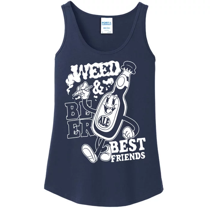 Weed & Beer Best Friends Ladies Essential Tank