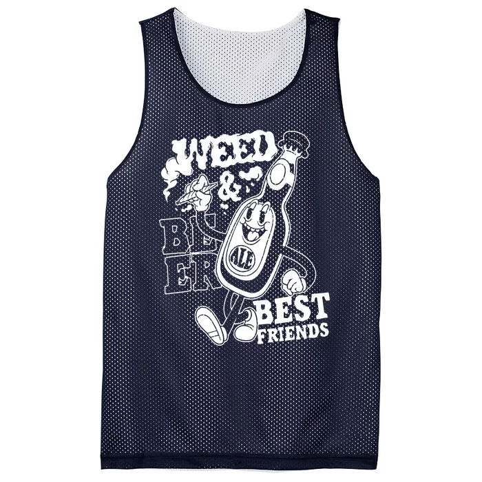 Weed & Beer Best Friends Mesh Reversible Basketball Jersey Tank