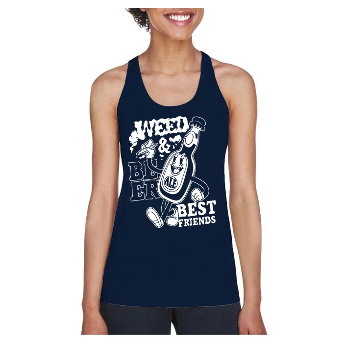 Weed & Beer Best Friends Women's Racerback Tank