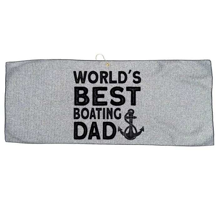 Worlds Best Boating Dad Gift Funny Captain Boating Gift Large Microfiber Waffle Golf Towel