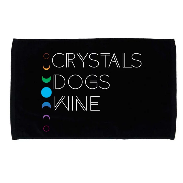 Witchy Bohemian Boho Crystals Dogs Wine Celestial Moon Witch Funny Gift Microfiber Hand Towel