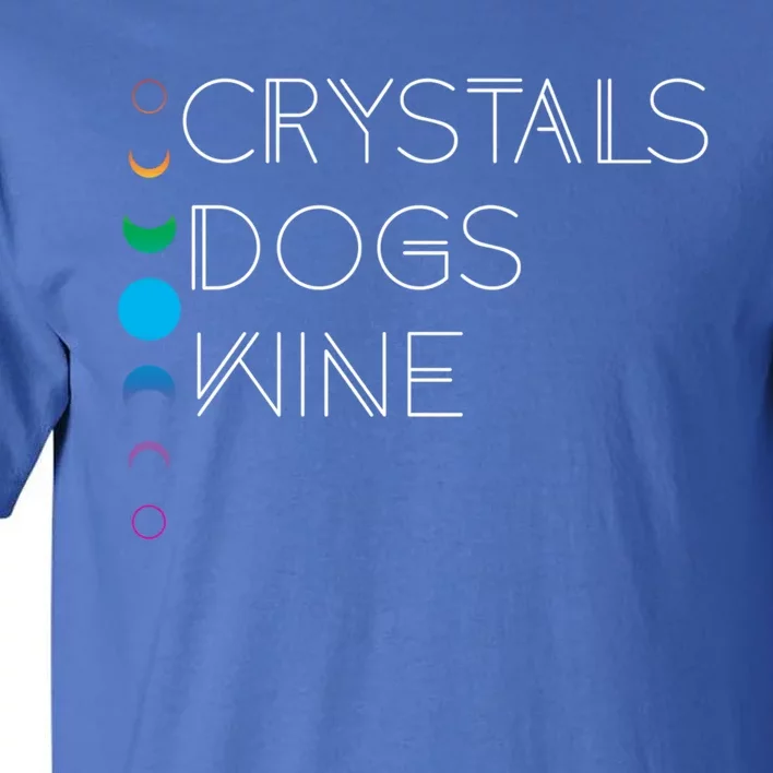 Witchy Bohemian Boho Crystals Dogs Wine Celestial Moon Witch Funny Gift Tall T-Shirt