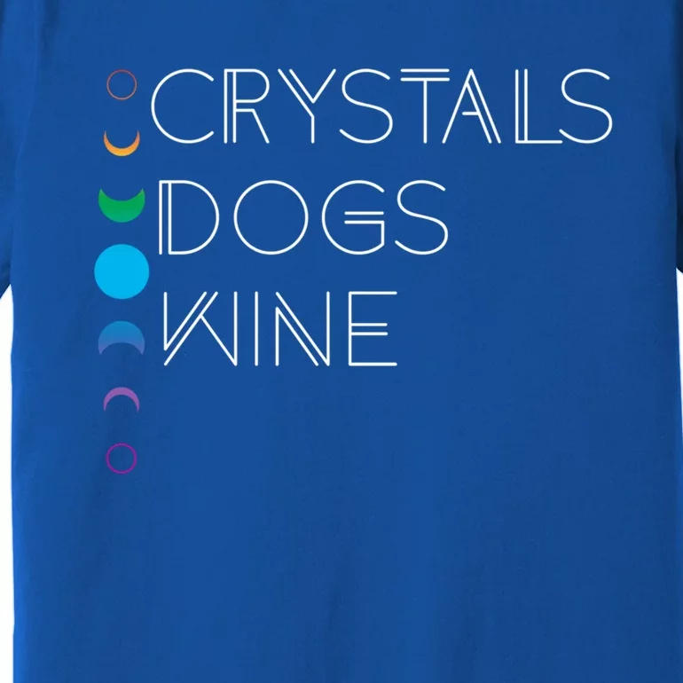 Witchy Bohemian Boho Crystals Dogs Wine Celestial Moon Witch Funny Gift Premium T-Shirt