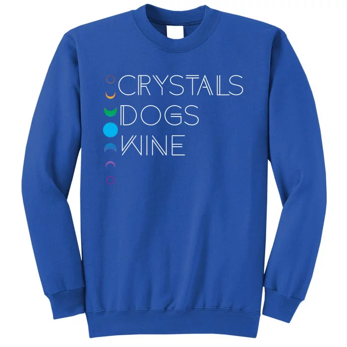 Witchy Bohemian Boho Crystals Dogs Wine Celestial Moon Witch Funny Gift Tall Sweatshirt