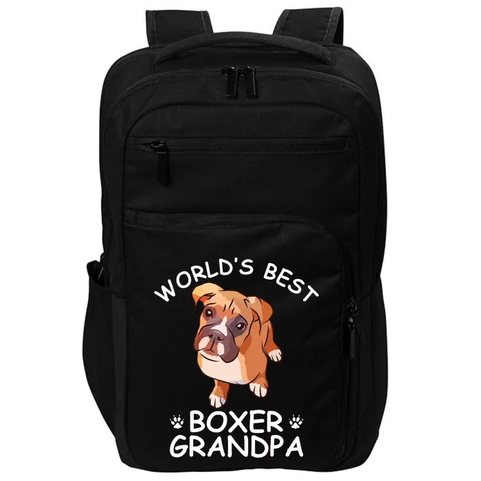 Worlds Best Boxer Grandpa Funny Granddog Dog Lover Cute Tee Impact Tech Backpack