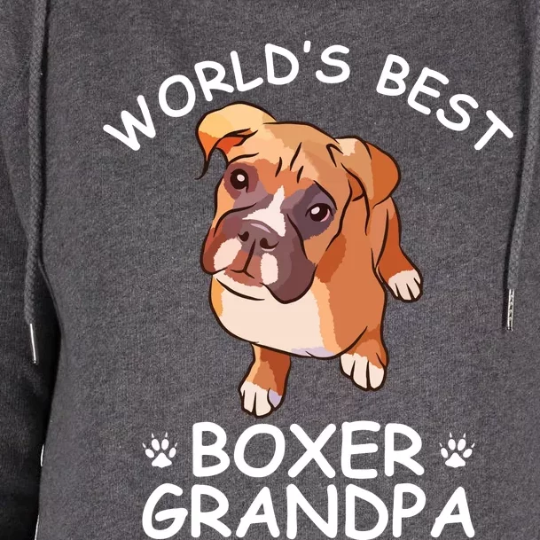 Worlds Best Boxer Grandpa Funny Granddog Dog Lover Cute Tee Womens Funnel Neck Pullover Hood