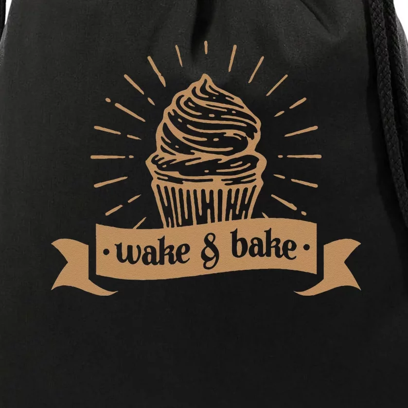 Wake & Bake Cupcake Baking Chef Drawstring Bag