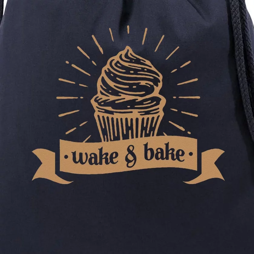 Wake & Bake Cupcake Baking Chef Drawstring Bag