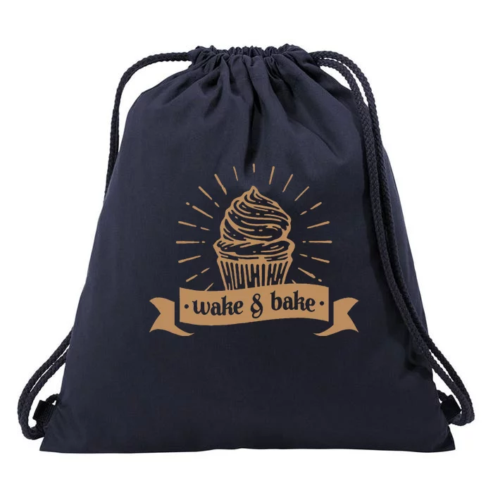 Wake & Bake Cupcake Baking Chef Drawstring Bag