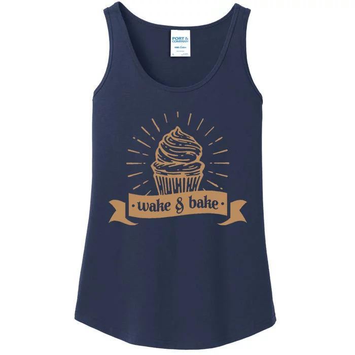 Wake & Bake Cupcake Baking Chef Ladies Essential Tank