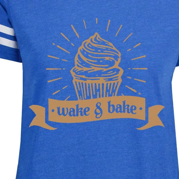 Wake & Bake Cupcake Baking Chef Enza Ladies Jersey Football T-Shirt