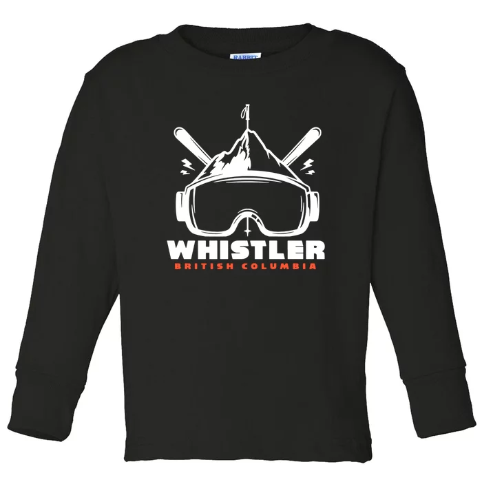 Whistler British Columbia Skiing Toddler Long Sleeve Shirt