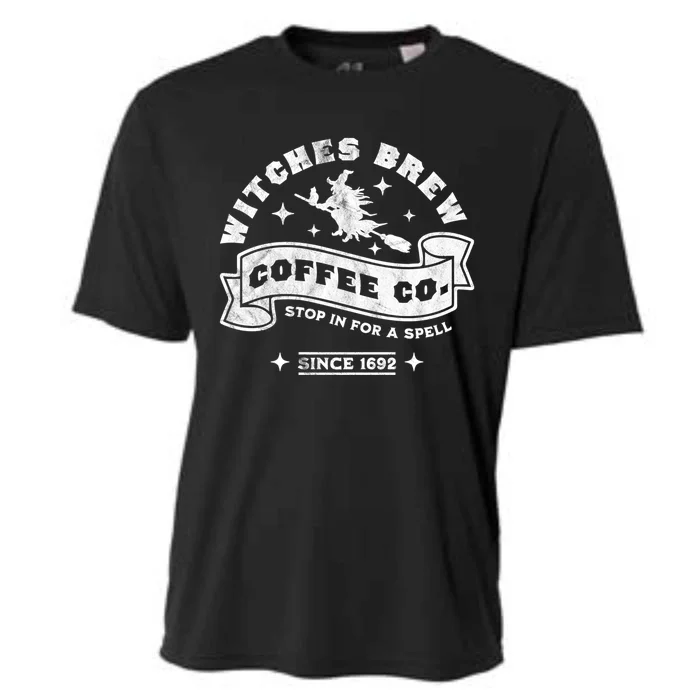 Witches Brew Coffee Salem 1692 Funny Halloween Witch Retro Gift Cooling Performance Crew T-Shirt