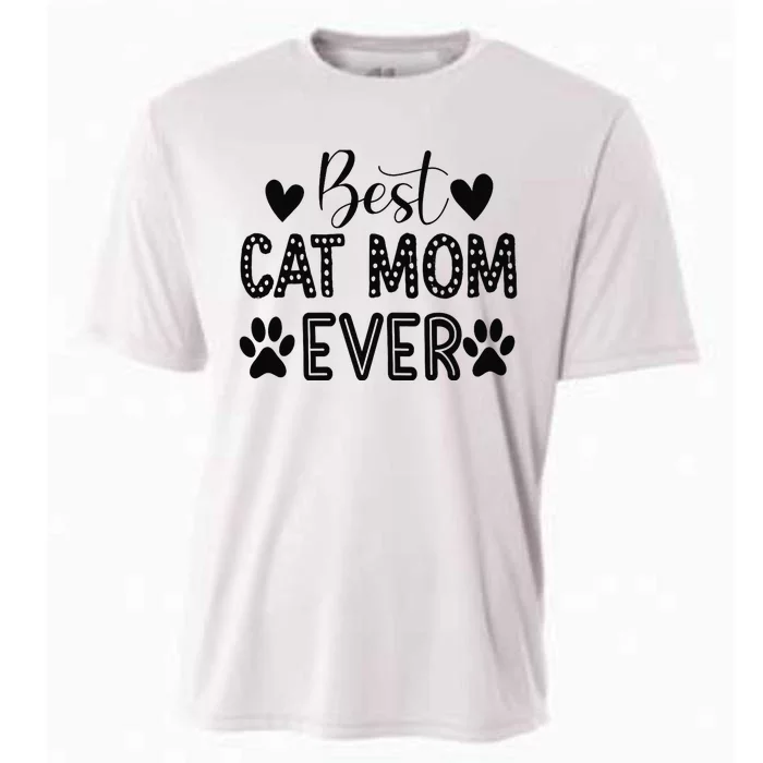 Wo Best Cat Mom Ever Cooling Performance Crew T-Shirt