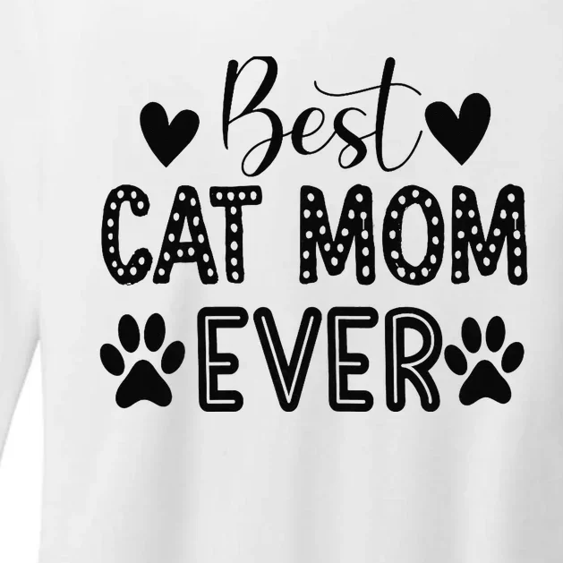 Wo Best Cat Mom Ever Womens CVC Long Sleeve Shirt