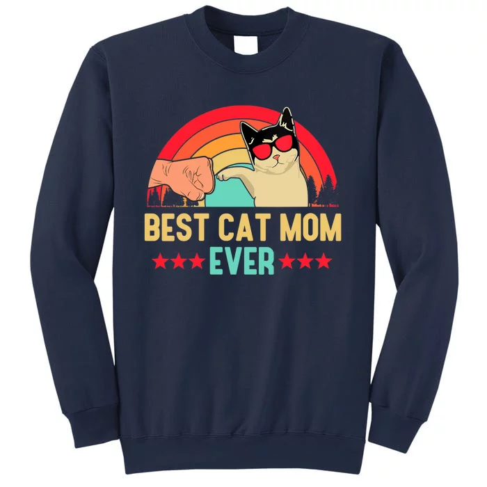 Wo Best Cat Mom Ever Funny Kitten Pet Cat Lover Mother's Day V-Neck Sweatshirt