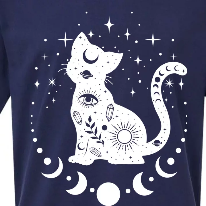 Witchy Boho Cat Astrology Cat Tarot Spiritual Cat Sueded Cloud Jersey T-Shirt