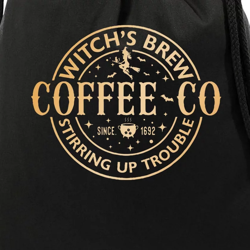 Witches Brew Coffee Co Halloween Witch Coffee Lovers Drawstring Bag