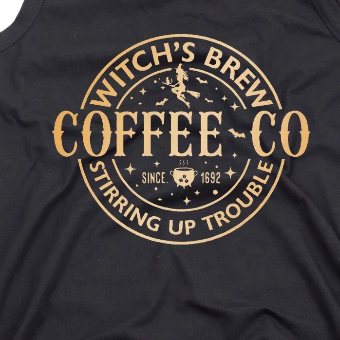 Witches Brew Coffee Co Halloween Witch Coffee Lovers Tank Top