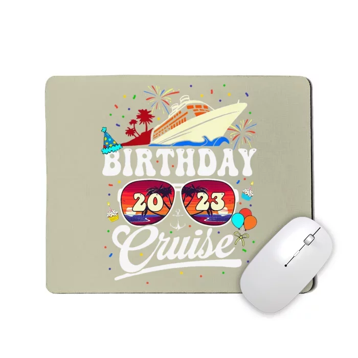 Women Birthday Cruise Squad Party Cruising Ship Vintage Mousepad