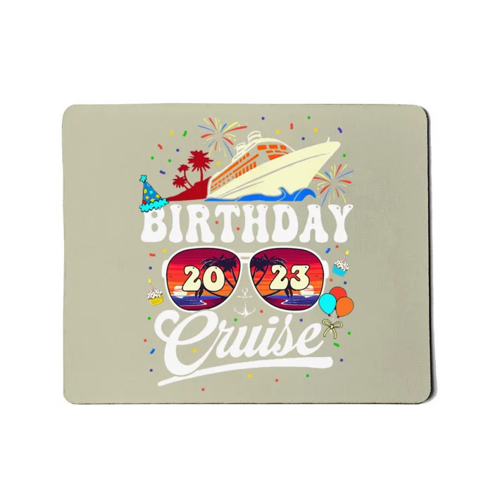 Women Birthday Cruise Squad Party Cruising Ship Vintage Mousepad