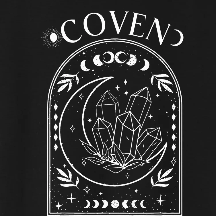 Witchy Bride Coven Tarot Celestial Gothic Bachelorette Party Women's Crop Top Tee