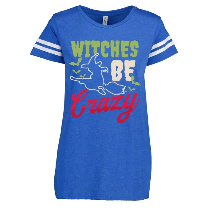 Witches Be Crazy Design Halloween Witch Gift Enza Ladies Jersey Football T-Shirt