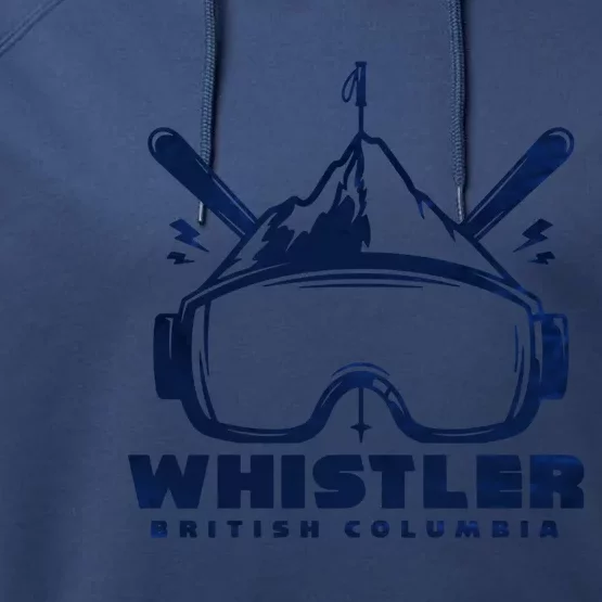 Whistler British Columbia Skiing Performance Fleece Hoodie