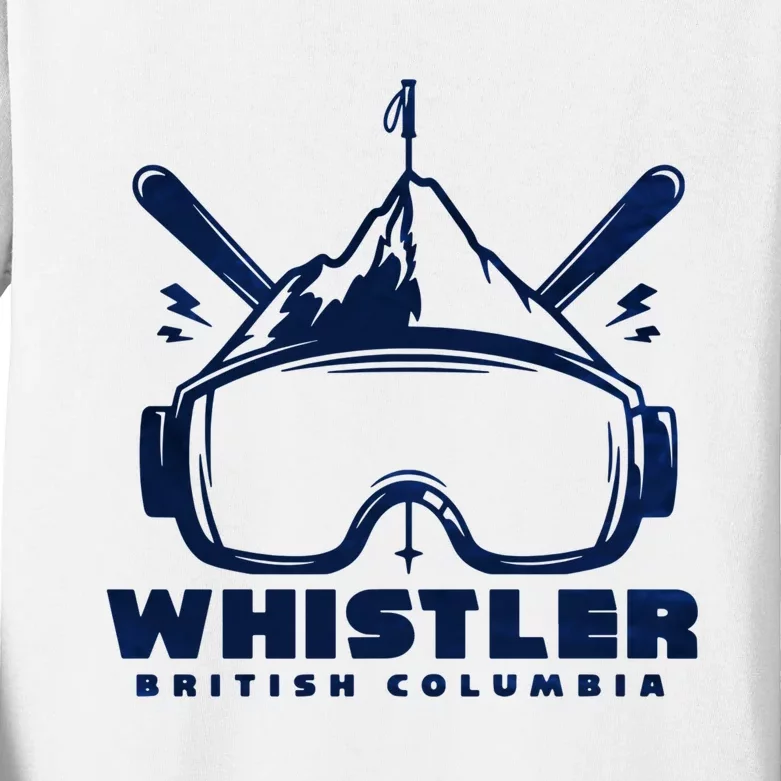 Whistler British Columbia Skiing Kids Long Sleeve Shirt