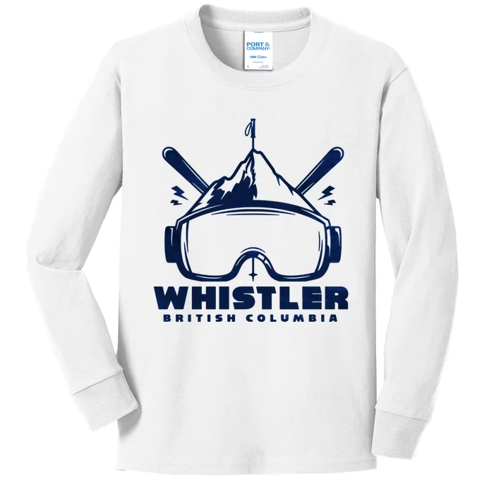 Whistler British Columbia Skiing Kids Long Sleeve Shirt