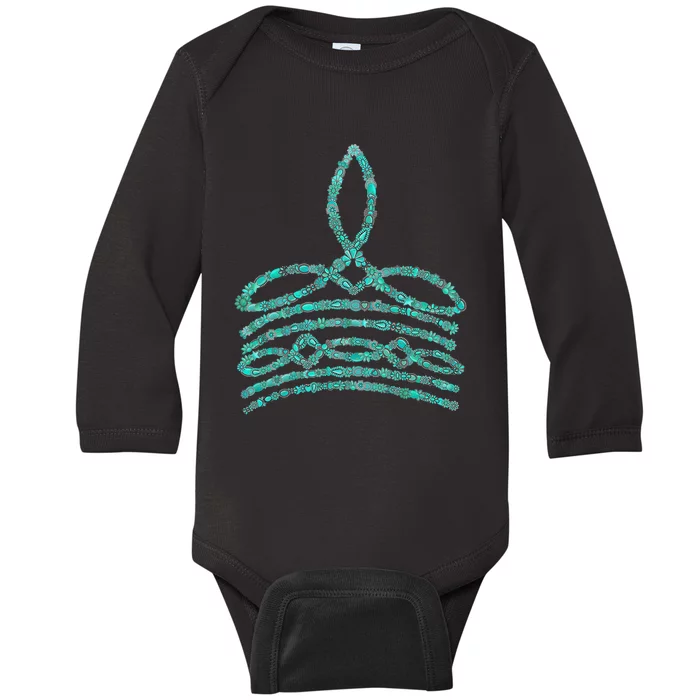 Western Boho Cowboy Boots Turquoise Boot Stitch Western Baby Long Sleeve Bodysuit