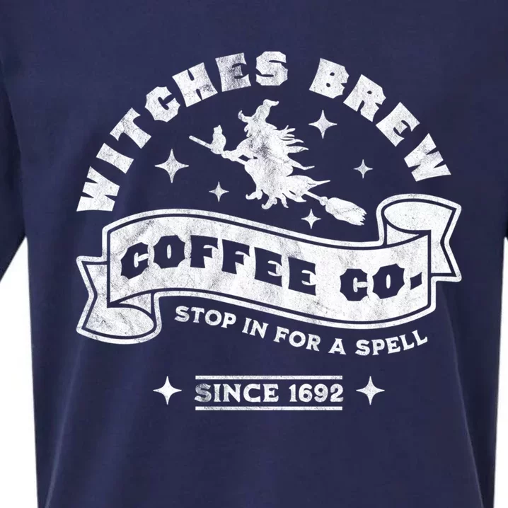 Witches Brew Coffee Salem 1692 Funny Halloween Witch Retro Gift Sueded Cloud Jersey T-Shirt