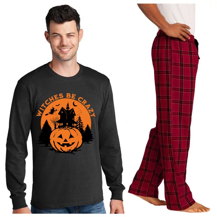 Witches Be Crazy Spooky Funny Halloween Cool Gift Long Sleeve Pajama Set