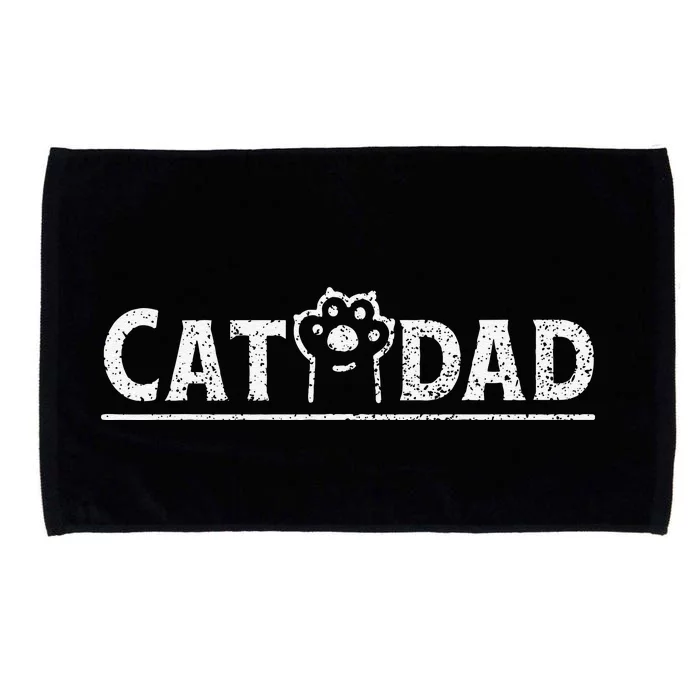 Worlds Best Cat Dad Ever Vintage Cat Dad Father Day Microfiber Hand Towel