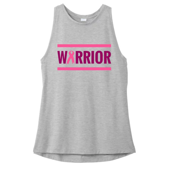 Warrior Breast Cancer Ribbon Ladies Tri-Blend Wicking Tank